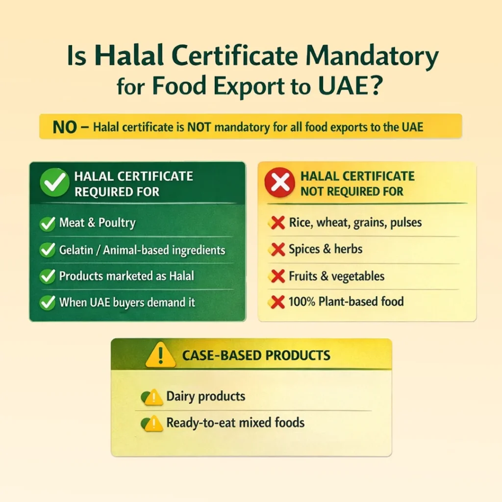 Halal Certificate Mandatory for Food Export to UAE
