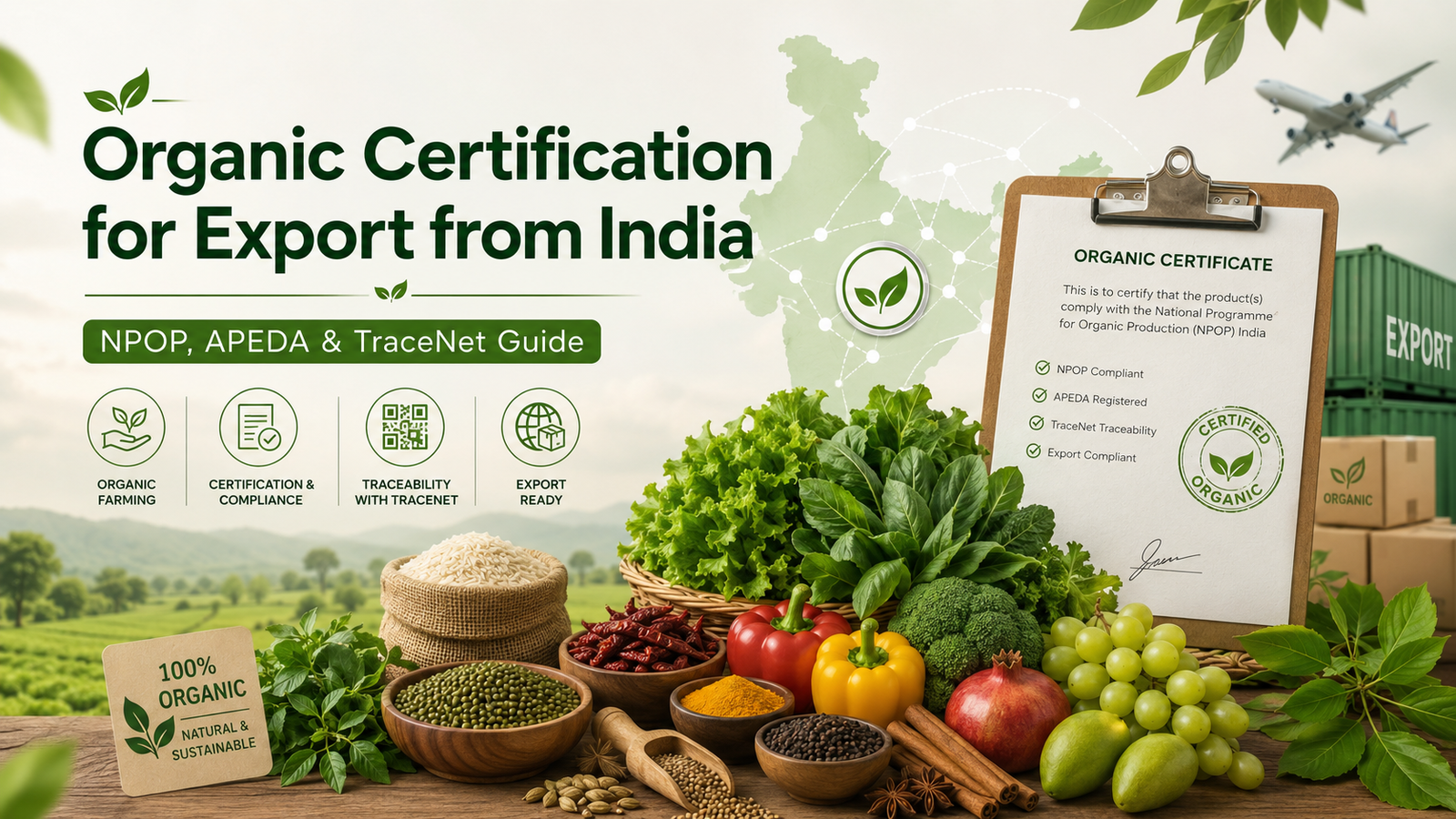 Organic certification for export from India under NPOP APEDA and TraceNet